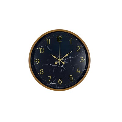 Kahverengi Mermer Desenli 36 Cm Duvar Saati