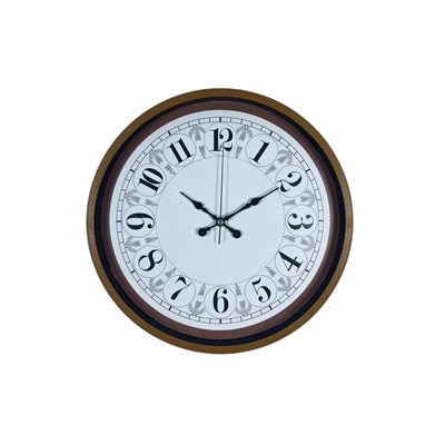 Kahverengi Motifli 36 Cm Duvar Saati