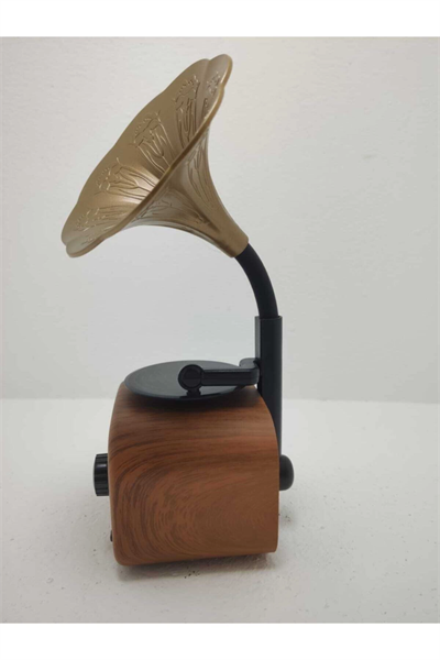 Kahverengi Nostaljik Tasarımlı Mini Bluetooth Radyo ve Hoparlör, Klasik Gramafon Görünümlü