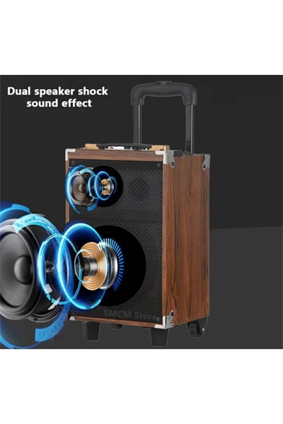 Kahverengi bluetooth hoparlör mikrofonlu kumandalı çoklu bağlantı 5-10 saat dinleme