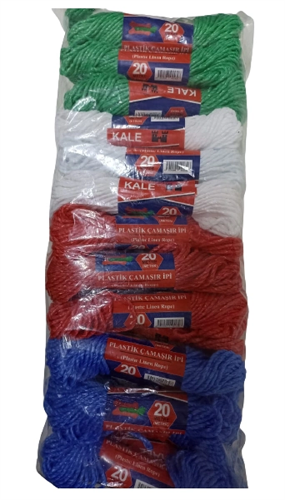 Kale Plastik Çamaşır İpi 20 Metre 24 Adet Bx40