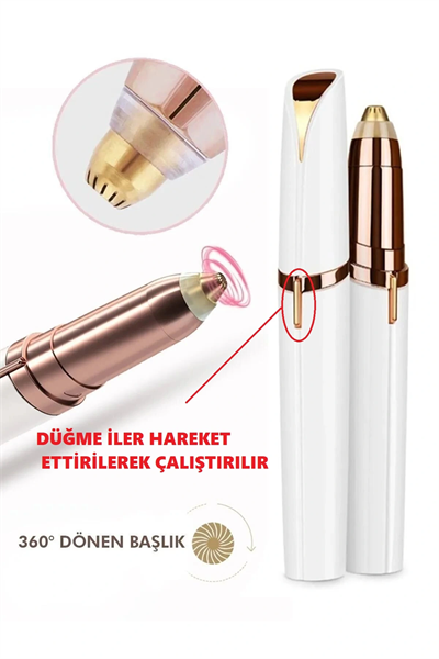Kalem Tipi Taşınabilir İnce Uçlu Yüz Için Tüy Alıcı Kaş Bıyık Epilasyon Aleti (pil Dahildir)