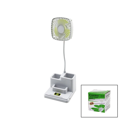 Kalemlikli Masaüstü Vantilatör Usb Şarjlı Fan:8.9cm- Akrobat Ayak=23cm+kalemlik:36.5cm Telefonluk Gs-270 Bx40