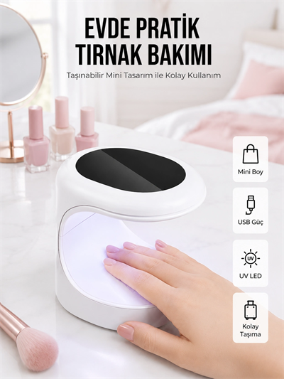 Kalıcı Oje Kurutucu Mini UV Işınlı Taşınabilir Hızlı ve Pratik Oje Kurutucu