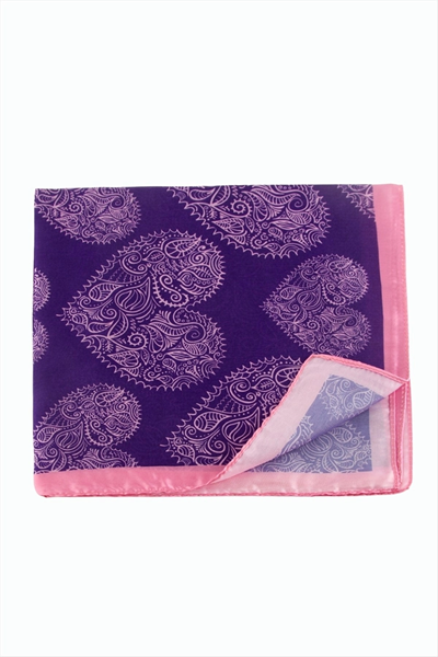 Kalp Desenli Zr Şifon Fular 50*50 cm