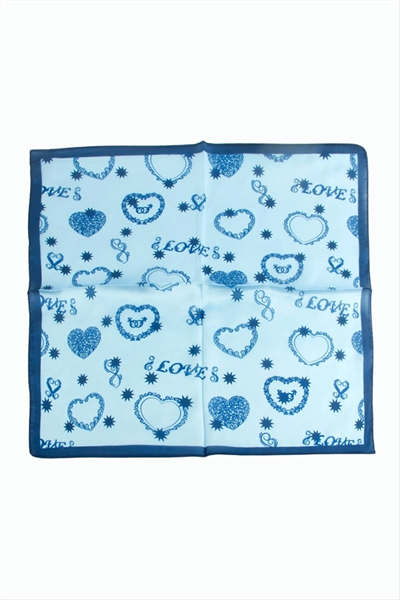 Kalp Desenli Zr Şifon Fular 50*50 cm