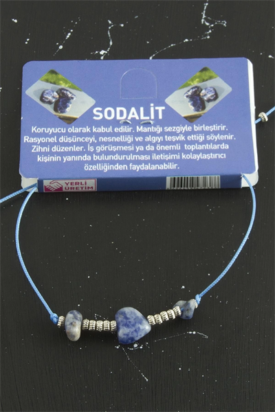Kalp Karışık Doğaltaş Bileklik