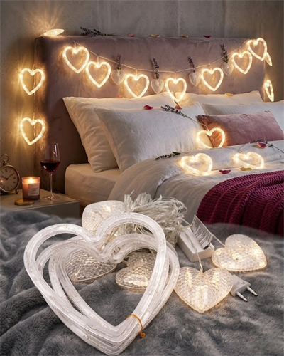 Kalp Şeklinde LED Neon Işık Dekoratif Romantik Oda ve Duvar Lambası