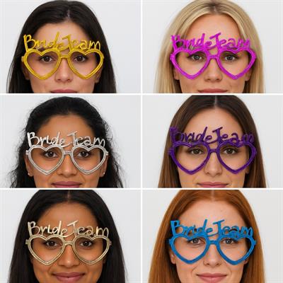 Kalpli Bride Team Gözlük Seti 6 Renk - Kına &amp; Düğün Partileri İçin (3936)