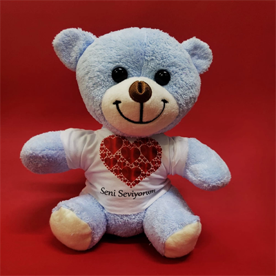 Kalpli Seni Seviyorum Yazılı Tişörtlü Peluş Ayıcık