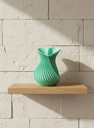 Kalpli Turkuaz Dekoratif Vazo 24 cm Modern Şık Tasarım