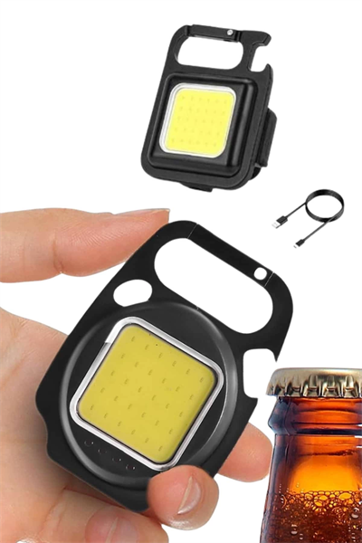 Kamp Çadır Lambası Şarjlı El Feneri Işıldak Anahtarlık Mini Mıknatıslı