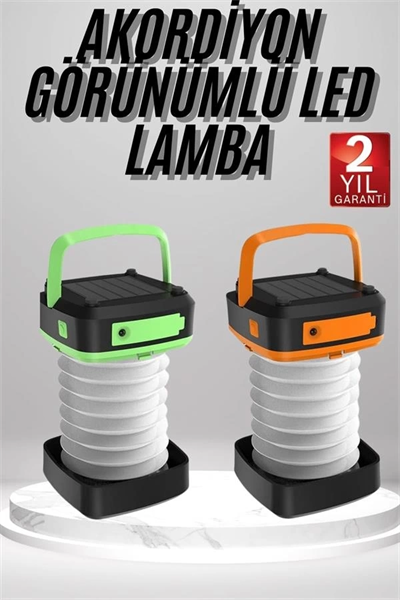 Kamp Feneri Lambası Solar Güneş Enerji Portatif Işıldak Şarjlı