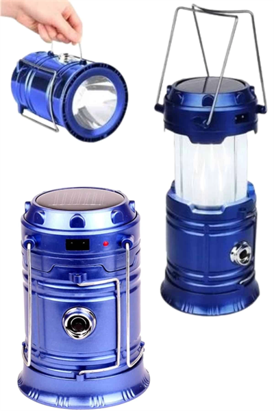 Kamp Feneri Şarj Edilebilir Güneş Enerjili Işıldak USB Şarjlı