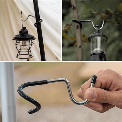 Kamp İçin Çok Fonksiyonlu S-Şekilli Direk Askısı Kaymaz Paslanmaz Çelik Eşya Asma Kancası (3936)