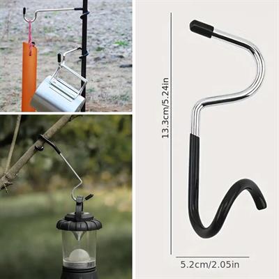 Kamp İçin Çok Fonksiyonlu S-Şekilli Direk Askısı Kaymaz Paslanmaz Çelik Eşya Asma Kancası (3936)