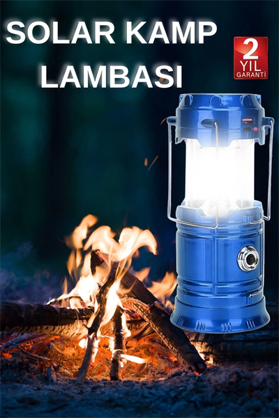 Kamp Lambası El Feneri Askılı Büyük Boy USB Şarjlı Işıldak