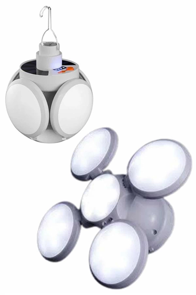 Kamp Lambası Güneş Enerjili Solar 5 Kanatlı Katlanır Lamba Karavan