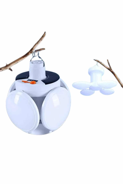 Kamp Lambası Güneş Enerjili Solar 5 Kanatlı Katlanır Lamba Karavan