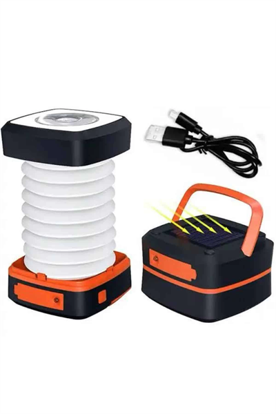 Kamp Lambası Katlanabilir Lamba Solar Şarjlı Led Lamba El Fenerli