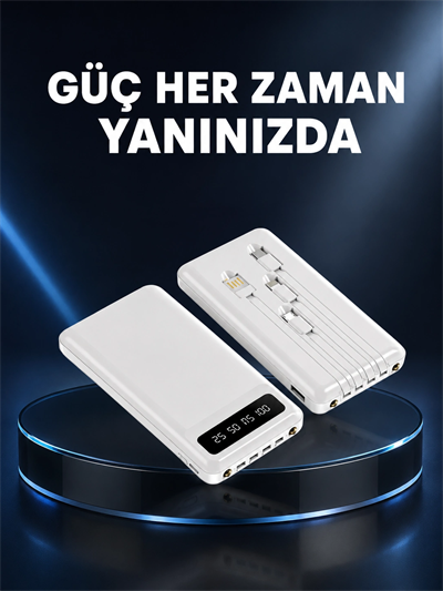 Kamp ve Seyahat İçin 20.000mAh LED Işıklı Hızlı Şarj Powerbank Yeni Nesil