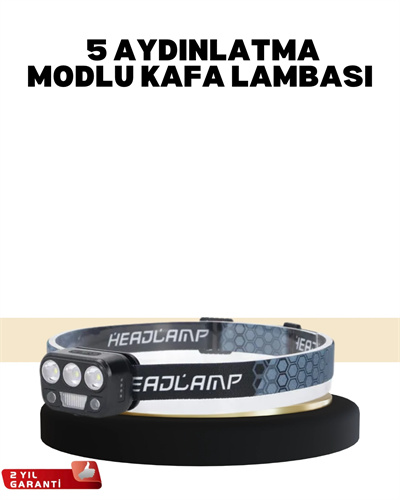 Kamp ve Trekking İçin Sensörlü LED Kafa Lambası