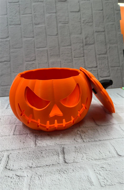 Kapaklı Balkabağı Dekor Kutusu 21×15 cm Halloween Temalı Saklama