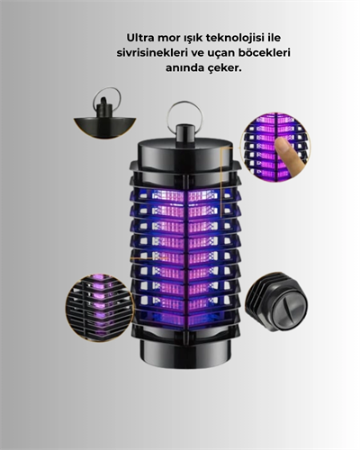 Kapalı ve Açık Alanlarda Etkili Elektrikli Sivrisinek Katili – UV Işıklı Tuzak