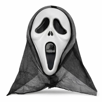 Kapşonlu Çığlık Maskesi Scream Maskesi - Hayalet Maskesi 33x21 Cm
