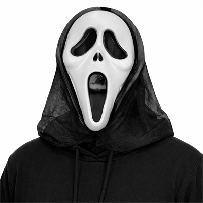 Kapşonlu Çığlık Maskesi Scream Maskesi - Hayalet Maskesi 33x21 Cm
