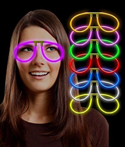 Karanlıkta Parlayan Fosforlu Glow Gözlük Fosforlu Renkli Gözlük 6 Adet (3936)