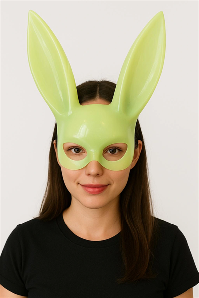 Karanlıkta Parlayan Fosforlu Tavşan Maskesi – Glow Bunny Masquerade Maske (32x22 Cm)
