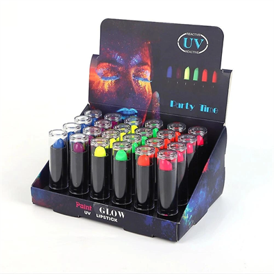 Karanlıkta Parlayan Yanan Uv Neon Ruj Yüz Boyama 6 Adet 6 Renk Bx40