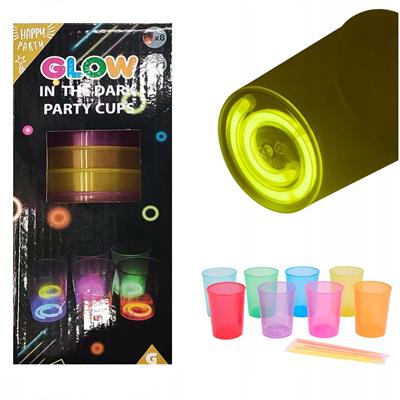 Karanlıkta Yanan Gece Işığı Mega Glow Bardaklar 8 Adet 8.5 x 10.5 cm (3936)