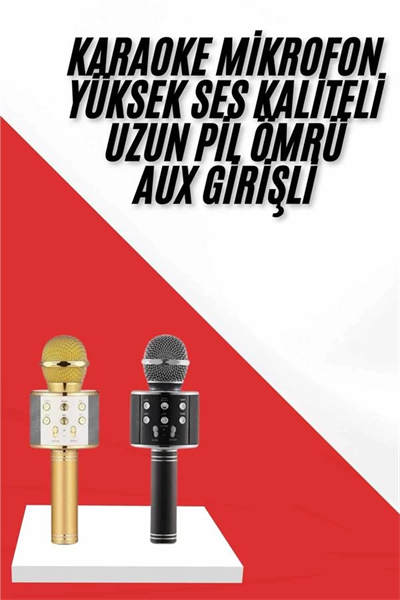 Karaoke Mikrofon Dahili Hoparlörlü Sd-usb-aux Girişli Bluetooth Hoparlör