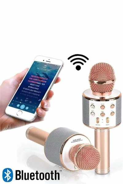Karaoke Mikrofon Dahili Hoparlörlü Sd-usb-aux Girişli Bluetooth Hoparlör