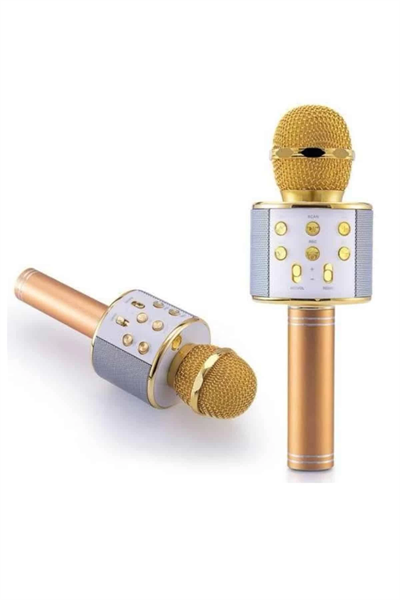 Karaoke Mikrofon Dahili Hoparlörlü Sd-usb-aux Girişli Bluetooth Hoparlör