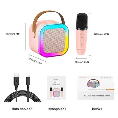 Karaoke Mikrofon Hoparlör Seti Mini (3936)