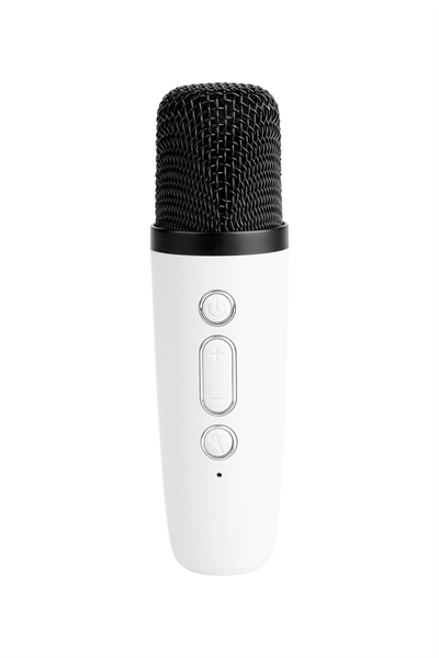 Karaoke Mikrofonlu Beyaz Bluetooth Hoparlör, Taşınabilir Müzik ve Eğlence Sistemi