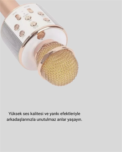 Karaoke Mikrofonu Bluetooth USB AUX Girişli Yankı Efektli