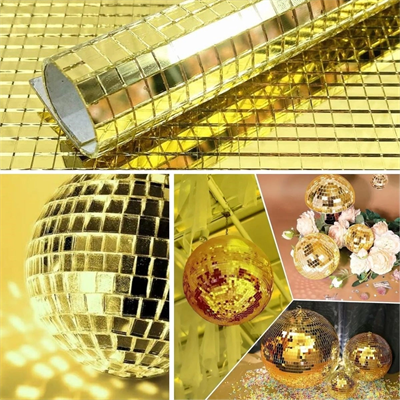 Kare Gold Cam Mozaik Fayans Çıkartmaları El İşi Kare Cam Fayans Kendinden Yapışkanlı Aynalı Dekor Panel 30x30 Cm Bx40