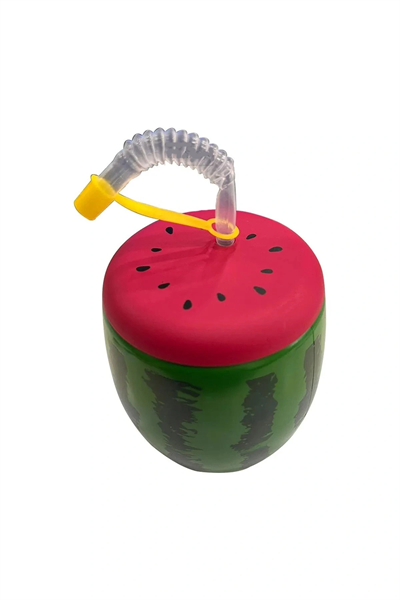 Karpuz Tasarımlı Pipetli Suluk 900 Ml