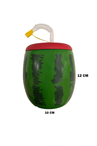 Karpuz Tasarımlı Pipetli Suluk 900 Ml