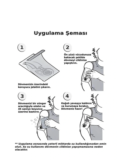 Kartal Geçici Dövme Şablonu Büyük Boy