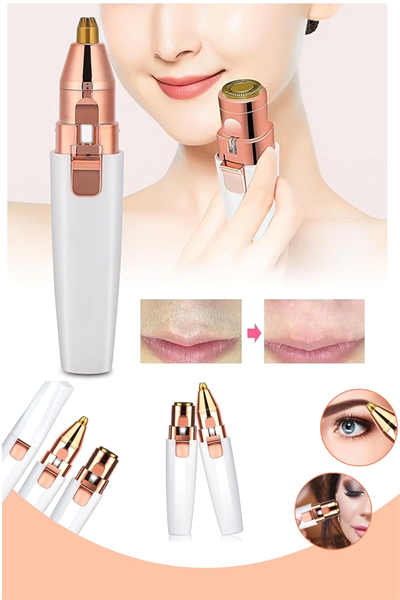 Kaş Bıyık Alma Epilatörü -Yüz Epilatör- Kıl Kaş Bıyık Tüy Alma Aleti- Epilasyon Çift Başlık Şarjlı