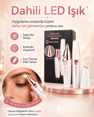 Kaş Düzeltici Başlıklı Kadın Epilasyon Cihazı Yüz ve Hassas Bölge Tüy Alma Aleti