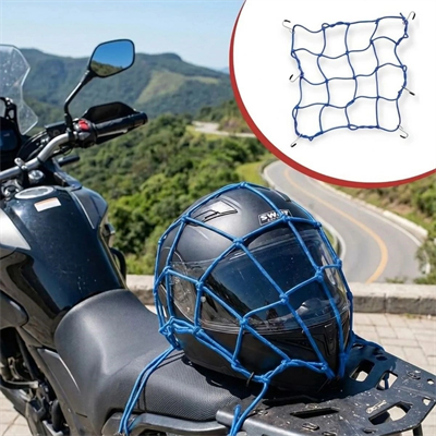 Kask  Esnek Motosiklet Kask Ve Bagaj Filesi – Kask Sabitleyici Plastik Kancalı Taşıma Ağı 35x35 Cm Bx40