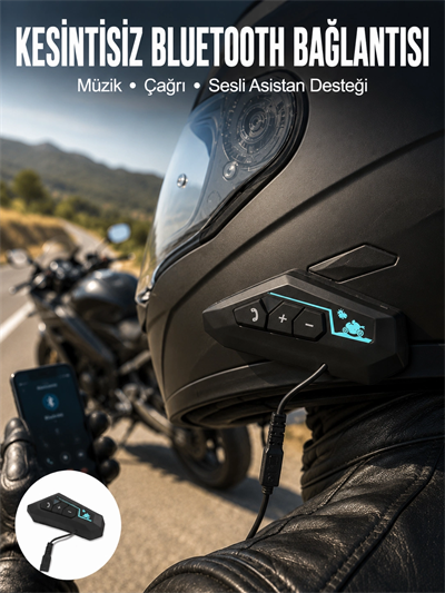 Kask Kulaklık Bluetooth Motosiklet Kulaklık Intercom Su Geçirmez