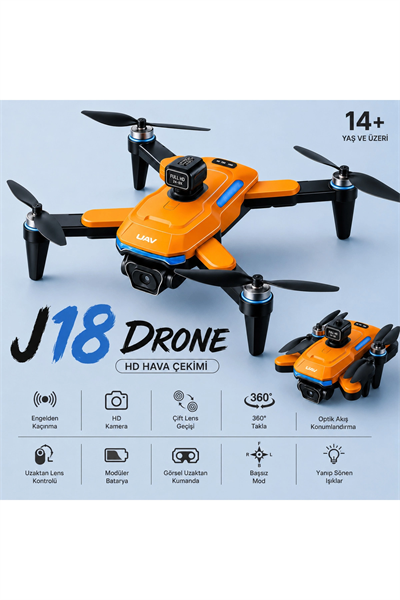Katlana Bilir Çocuk Drone, 1080P Full HD Kameralı, 360 Derece Dönebilir, 10-20 Dakika Uçuş Süresi