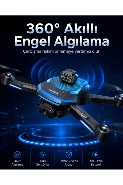 Katlana Bilir Çocuk Drone, 1080P Full HD Kameralı, 360 Derece Dönebilir, 10-20 Dakika Uçuş Süresi